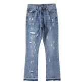 Vintage Color Block Ripped Jean